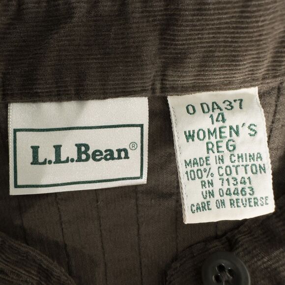 Vintage LL Bean Corduroy Maxi Shirt Dress 14 Brown Pintuck Modest Cottagecore - Picture 3 of 16